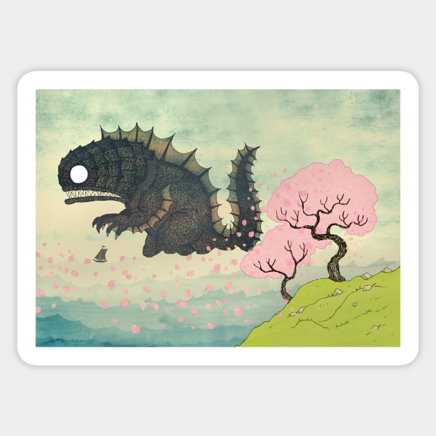 Springtime Sea Monster Sticker by djrbennett